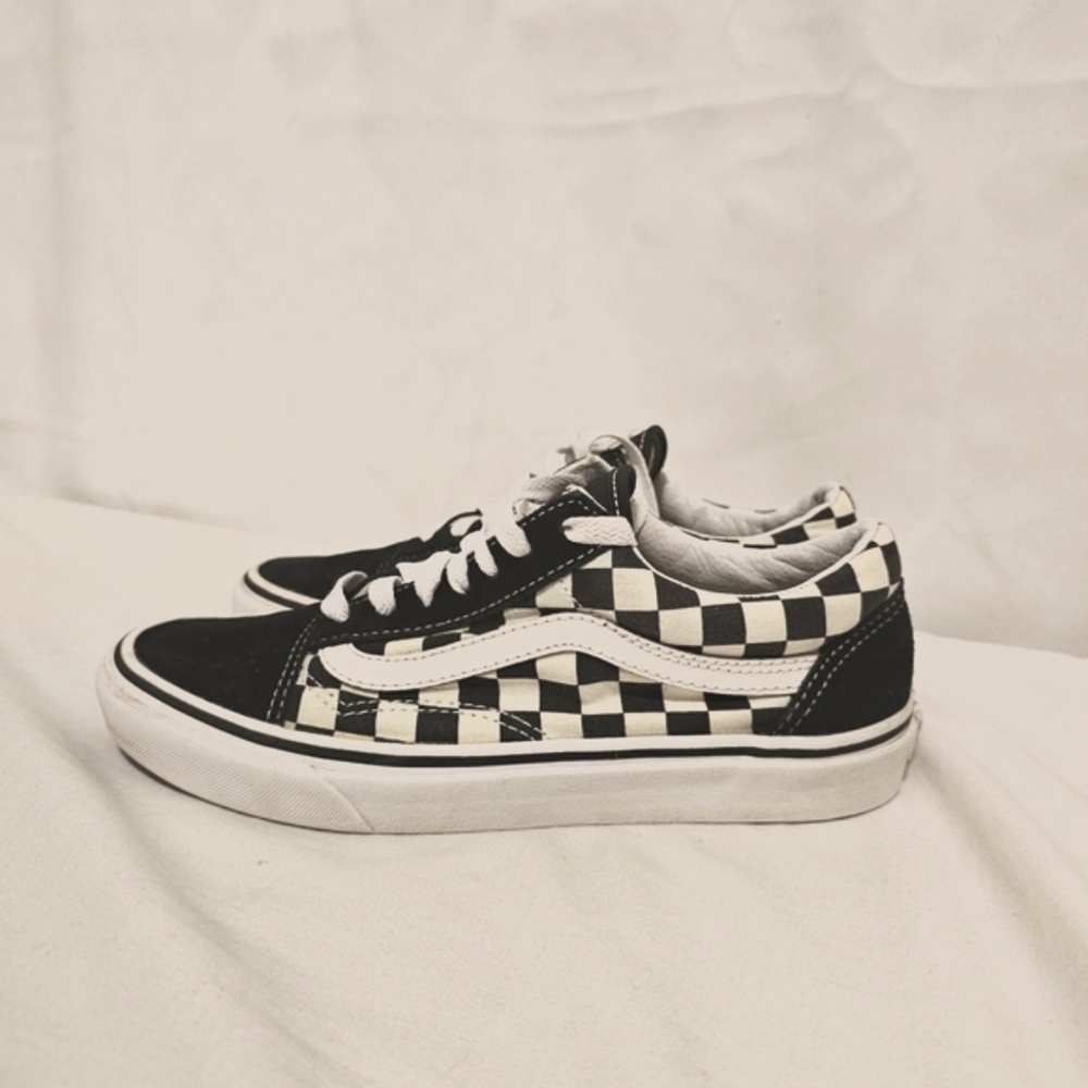 Vans Kids Black and White Checkered Sneakers